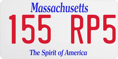 MA license plate 155RP5