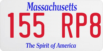 MA license plate 155RP8