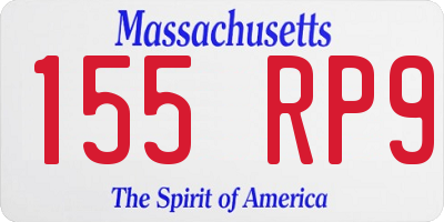 MA license plate 155RP9