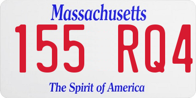 MA license plate 155RQ4