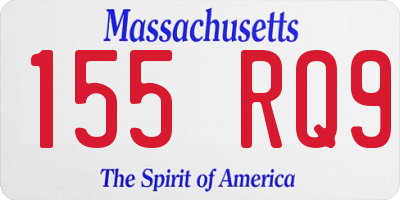 MA license plate 155RQ9