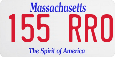 MA license plate 155RR0
