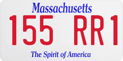 MA license plate 155RR1