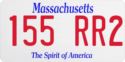 MA license plate 155RR2