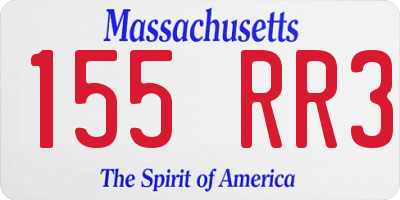 MA license plate 155RR3