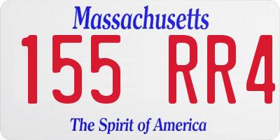 MA license plate 155RR4