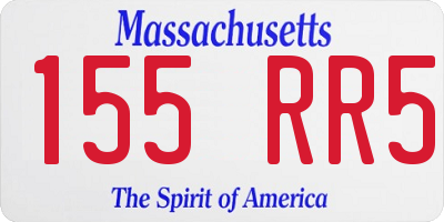 MA license plate 155RR5