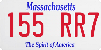 MA license plate 155RR7