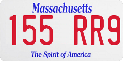 MA license plate 155RR9