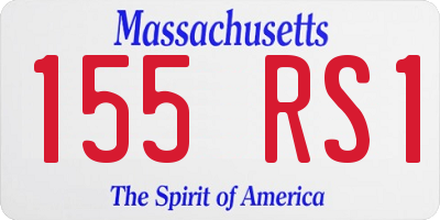 MA license plate 155RS1