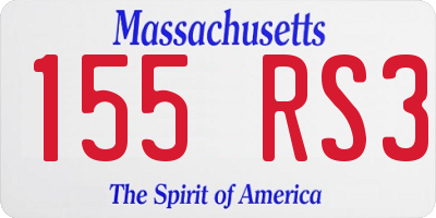 MA license plate 155RS3