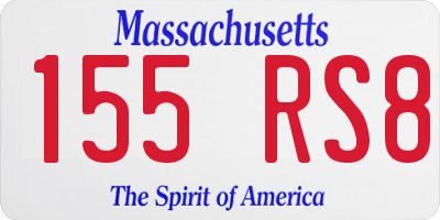 MA license plate 155RS8