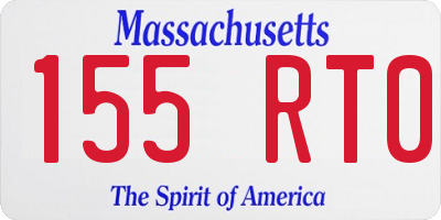 MA license plate 155RT0