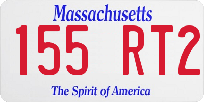 MA license plate 155RT2