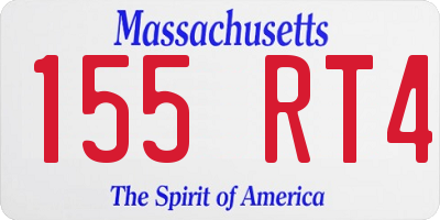 MA license plate 155RT4