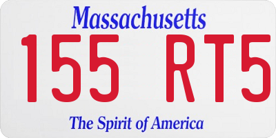MA license plate 155RT5