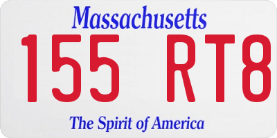 MA license plate 155RT8