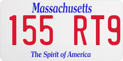 MA license plate 155RT9