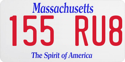 MA license plate 155RU8