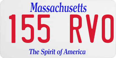 MA license plate 155RV0