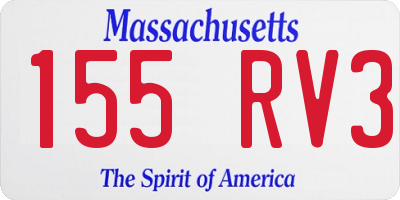 MA license plate 155RV3