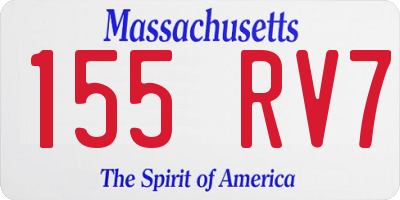MA license plate 155RV7