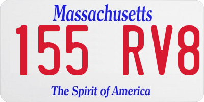 MA license plate 155RV8