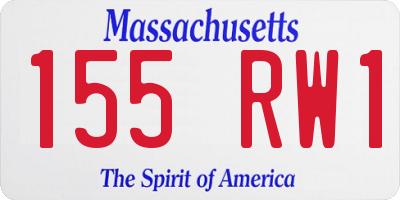 MA license plate 155RW1