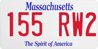 MA license plate 155RW2