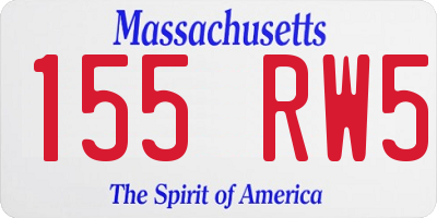 MA license plate 155RW5