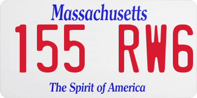 MA license plate 155RW6