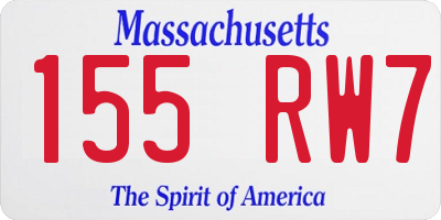 MA license plate 155RW7