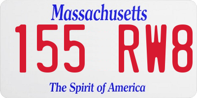 MA license plate 155RW8