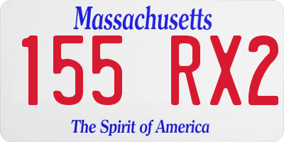 MA license plate 155RX2
