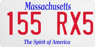 MA license plate 155RX5
