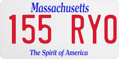 MA license plate 155RY0