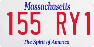 MA license plate 155RY1