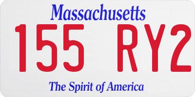 MA license plate 155RY2