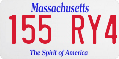 MA license plate 155RY4
