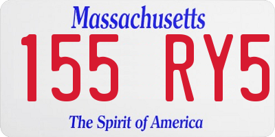 MA license plate 155RY5