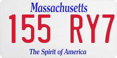 MA license plate 155RY7