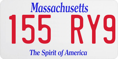 MA license plate 155RY9