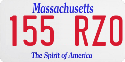 MA license plate 155RZ0