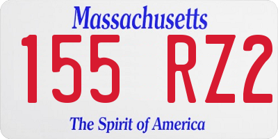 MA license plate 155RZ2