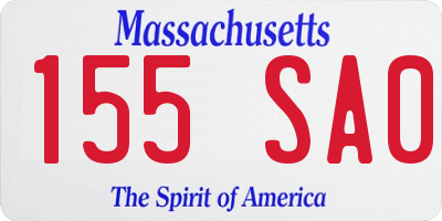 MA license plate 155SA0