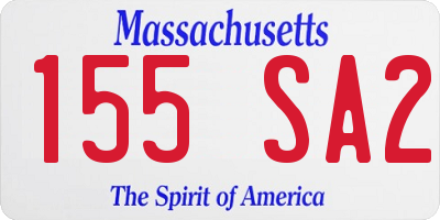 MA license plate 155SA2
