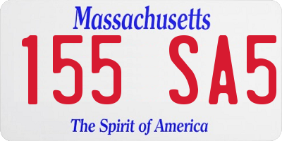 MA license plate 155SA5