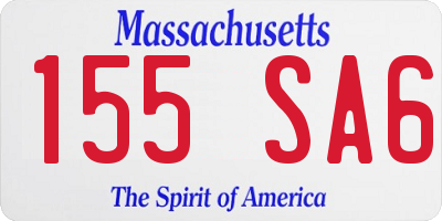 MA license plate 155SA6