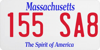 MA license plate 155SA8