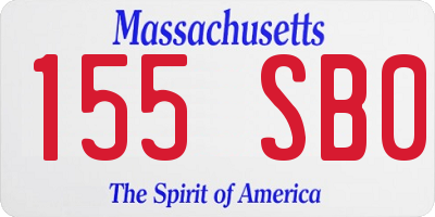 MA license plate 155SB0